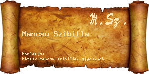 Mancsu Szibilla névjegykártya